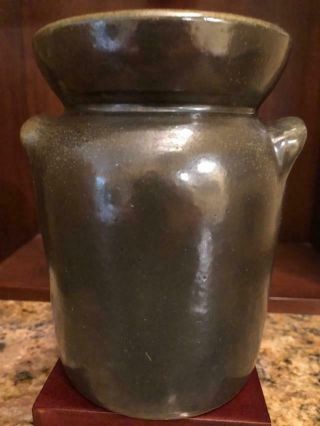 Ben Owen Master Potter Frog Skin Lug Handle Jar Southern Folk Art Pottery