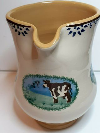 Nicholas Mosse Irish Art Pottery Cow Pattern Jug / Pitcher 6 1/2 