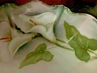 GORGEOUS HAND PAINTED RS PRUSSIA CAKE PLATE WITH LILIES 2