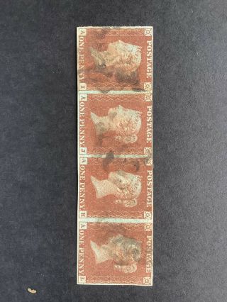 One Penny Red,  Strip Of Four From Plate 29