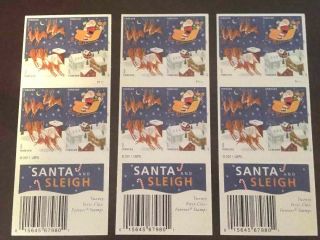 (3) 2012 Holiday Santa & Sleigh Booklets Scott 4715b Forever Stamps Mnh