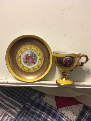 Vintage Royal Vienna Footed Demitasse Cup And Saucer