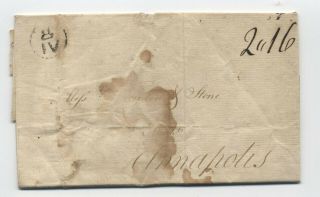 1784 Philadelphia Pa Stampless Franklin Mark And 2.  16 Rate To Annapolis [5247.  17