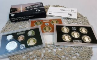 Mib 2016 Us Silver Proof Set 13 Coins W Box & San Francisco