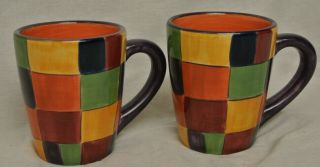 Set Of 2 Tabletops Gallery - Caracas Pattern Handcrafted Coffee Mugs 4 1/2 " Tall