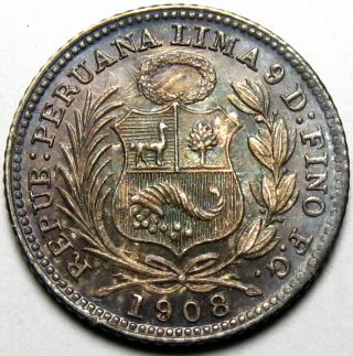 1908/7 Peru 1/2 Dinero
