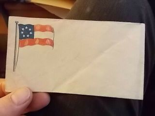 7 Star Confederate Flag Civil War Patriotic Cover Envelope