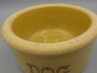Vintage RRP CO Roseville Ohio Pottery U.  S.  A.  200 Yellow Stoneware Dog Bowl Dish 3
