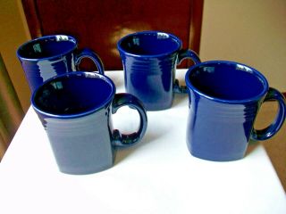 4 Fiestaware Fiesta Square Mugs Cobalt Blue Homer Laughlin