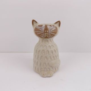 Handmade Stoneware Pottery Cat Kitty Bud Vase A Siamese Maybe