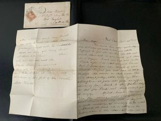 Us 1866 Cover & Letter From Pa To Lt.  Hootan At Fort Randall Dakota Territory