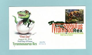 U.  S.  Fdc Cec/fm Cachet - The Tyrannosaurus Rex Stamp No.  3 From 2019