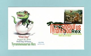 U.  S.  Fdc Cec/fm Cachet - The Tyrannosaurus Rex Stamp No.  2 From 2019