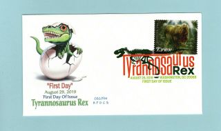 U.  S.  Fdc Cec/fm Cachet - The Tyrannosaurus Rex Stamp No.  1 From 2019