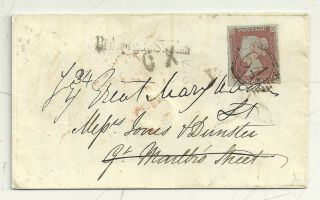1848 London Re - Directed Cover Bishopsgate St Wn Cx Mis - Sort =64= Oval Numeral