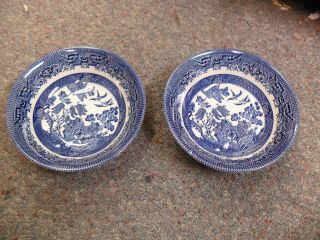 Set Of 2 Blue Willow Churchill 6 " Cereal Soup Bowls -