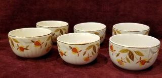 Vintage Hall Superior Autumn Set Of 6 Radiance Custard Cups