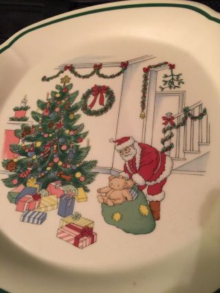Vintage Nikko Christmas Eve Handled Platter/Plate Japan 3