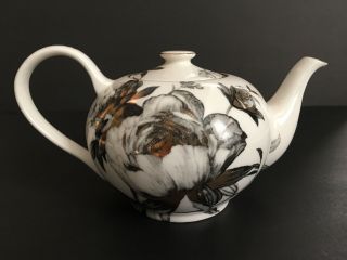 Grace ' s Teaware Porcelain Teapot Peony Black and Gold 3