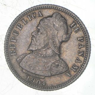 Roughly Size Of Quarter - 1904 Panama 10 Centesimos - World Silver Coin 564