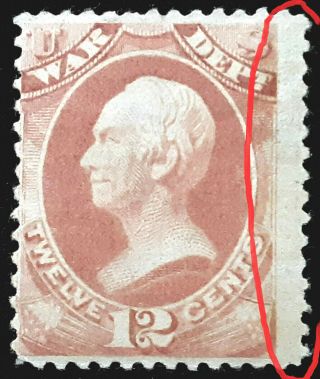 US Official Stamp 1873 12c War Clay Scott O89 OG H 3