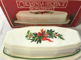 Pfaltzgraff Christmas Heritage Covered Butter Dish With Lid