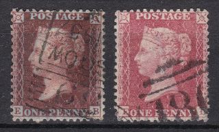 1d Red Star Very Unusual Shade Lettered Eb And A Rose Red 1d Red Star As Well