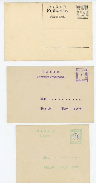 Wwi Pow Postal Stationary From Ruhleben X3,  German Prisoner Of War Camp