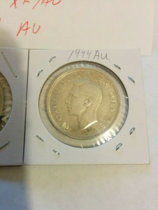 1941 & 1944 Great Britain 1/2 Half Crown George VI.  500 Pure Silver Coin 031504 3