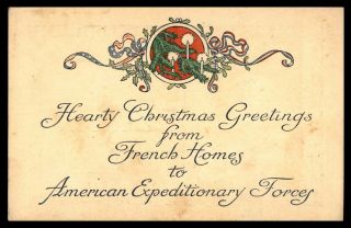 Mayfairstamps 1910s Us American Expeditionary Forces Christmas Stationery Card W