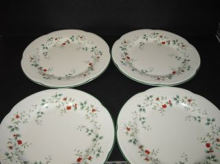 Pfaltzgraff Winterberry Stoneware 10 1/2 " Dinner Plates Set Of 4 Vnt Made In Usa