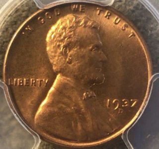 1937 D Lincoln Cent,  Ms 67 Rd Pcgs