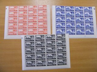 Gb Castles High Values Selection In Part Sheets.  Sg.  760 - 762.  08