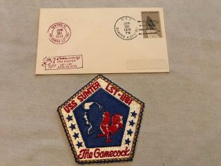 U.  S.  S.  Sumter Lst - 1181,  1970 First Day Cover Envelop And Patch,  The Gamecock