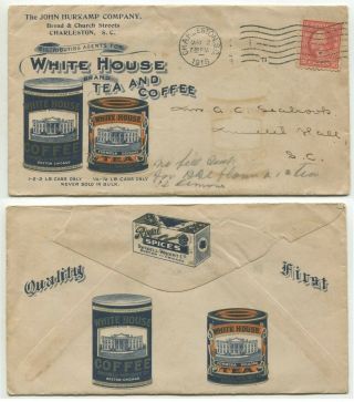 Charleston Sc 1916 Multi Color All - Over 2 Sided " White House Tea & Coffee "