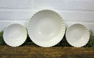 J & G Meakin Classic White Ironstone 8 " Serving Vegetable Bowl And 2 Berry Bowls