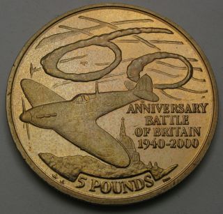 Gibraltar 5 Pounds 2000 - Virenium - Battle Of Britain - Aunc - 3587