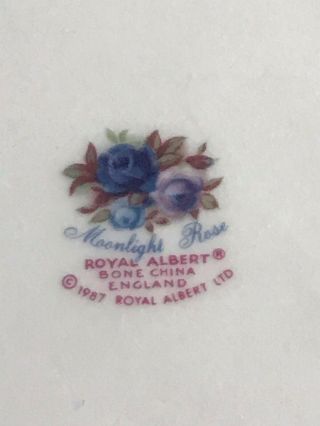 Vintage Royal Albert China Dinner Plate,  Moonlight Rose 1987