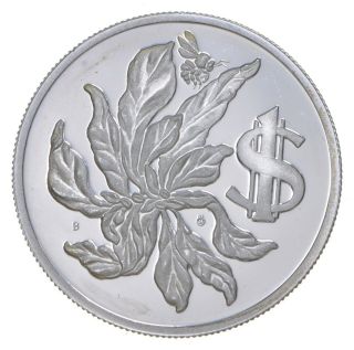 Silver - World Coin - 1978 Cayman Islands 1 Dollar World Silver Coin 18.  3g 930