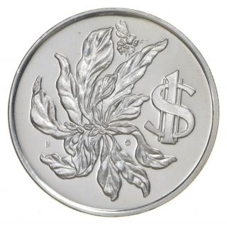 Silver - World Coin - 1974 Cayman Islands 1 Dollar World Silver Coin 18.  3g 973
