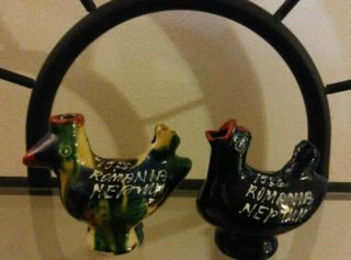 Two Vintage Hand Crafted Pottery Ceramic Birds Whistles Neptune Beach,  Romania 2