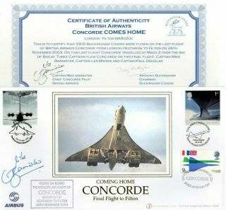 Buckingham Concorde Final Flight 26 - 11 - 03 Sgnd Mike Bannister F1