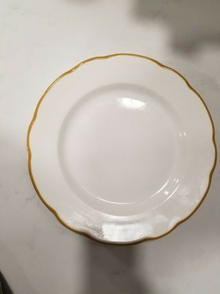 Set Of 4 Vintage Buffalo China Manhattan Gold Restaurant Ware Dinner Plates