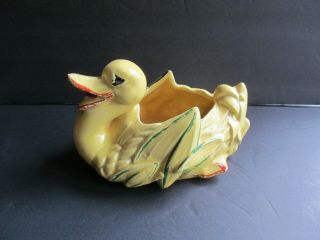 Vintage Mccoy Yellow Duck Planter Art Pottery