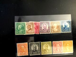 1929 U.  S.  Stamps Rotary Press Set,  581 - 91