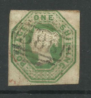 1847/54 Sg 55,  1/ - Green Cut Square Embossed Issue,  Fine.