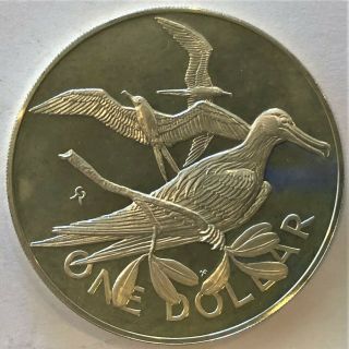 1973 British Virgin Islands $1 Silver Coin (. 7643 Asw) - Km 6a