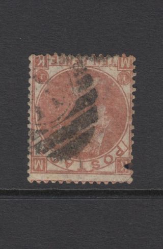 Gb Qv 10d Red - Brown Sg112wi Plate 1 Inverted Watermark " Mk " 1867 - 80 Stamp