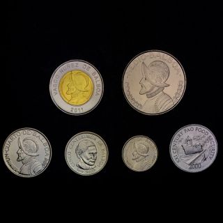 B - 1] Panama Set 6 Coins,  1,  5,  10,  25,  50 Centesimos,  1 Balboa,  2000 - 2011,  Real,  Unc