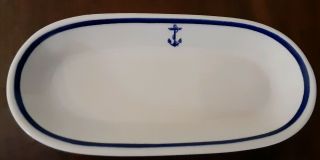 Vintage Us Navy Anchor Shenango China Relish Tray Butter Dish